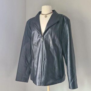 Vintage 1990's Minimalist Black Leather Jacket